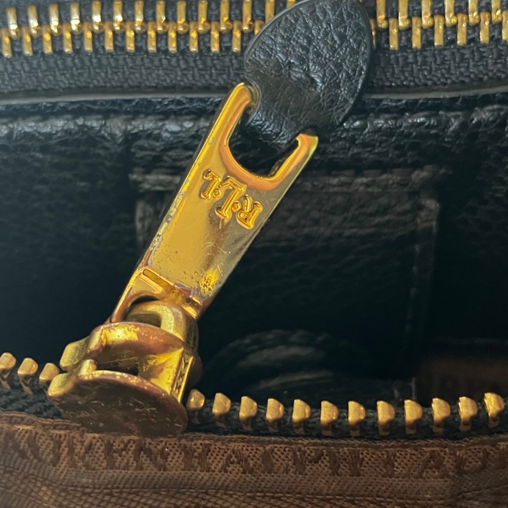 Ralph Lauren Large Black Vintage Pebbled Leather Lauren Bag - Picture 10 of 16